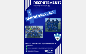 	Inscriptions U8 / U9 - Saison 2020-2021