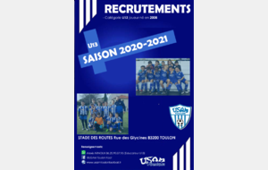 Inscriptions U13 - Saison 2020-2021