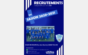 Inscriptions U17 - Saison 2020-2021