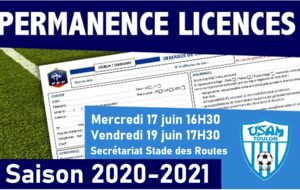 Permanence Licences Saison 2020-2021