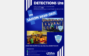 Détections U18 Saison 2020-2021