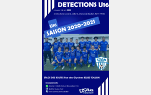 Détections U16 Saison 2020-2021