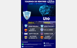 U10: Composition des Poules du Tournoi de Rentrée