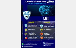 U11: Composition des Poules du Tournoi de Rentrée