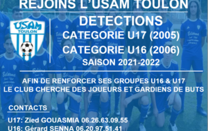 DETECTIONS U16 (GENERATION 2006) &amp; U17 (GENERATION 2005) 