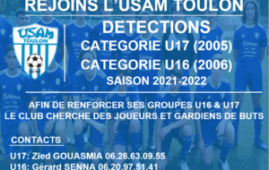 DETECTIONS U16 (GENERATION 2006) & U17 (GENERATION 2005) 