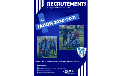 Inscriptions U10 - Saison 2020-2021