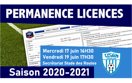Permanence Licences Saison 2020-2021