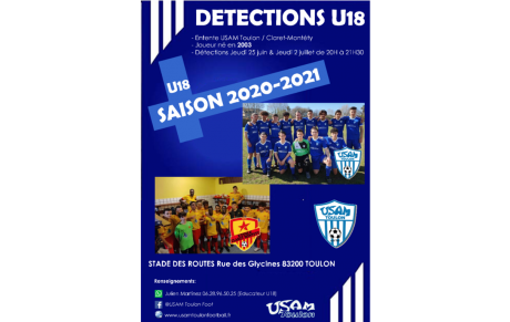 Détections U18 Saison 2020-2021