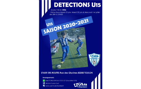 Détections U15 Saison 2020-2021