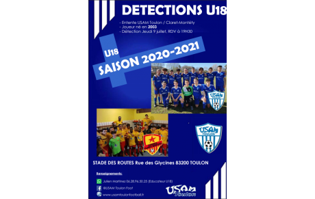 Détections U18 Saison 2020-2021