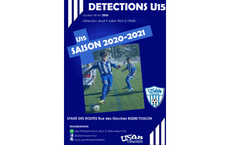 	Détections U15 Saison 2020-2021