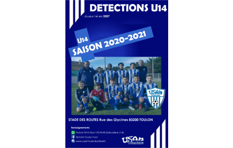 Détections U14 Saison 2020-2021