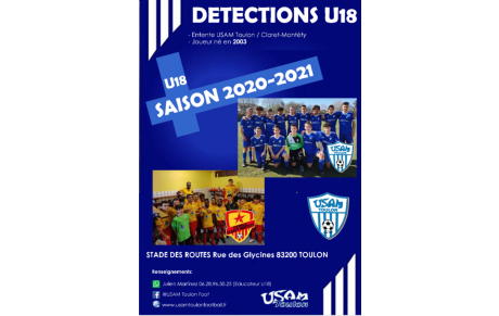 Détections U18 Saison 2020-2021
