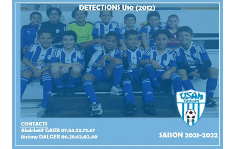 DETECTION U10 SAISON 2021-2022