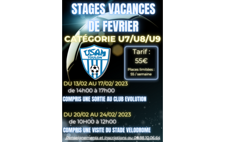 Stage Vacances de Février 
